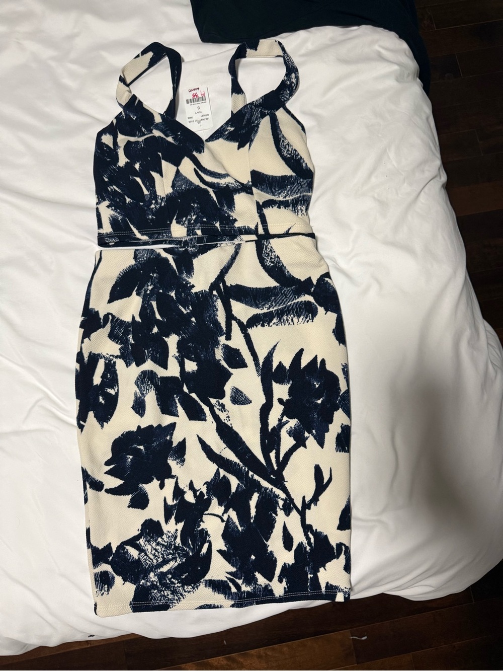 Floral Print Top and matching Skirt - Navy & Cream